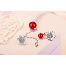 earrings snowflakes silver