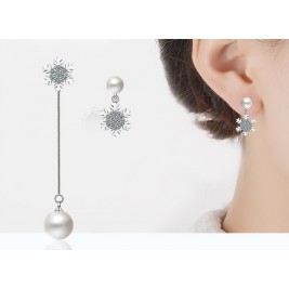 earrings snowflakes silver
