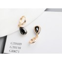 earrings teardrops gold jet