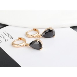 earrings teardrops gold jet