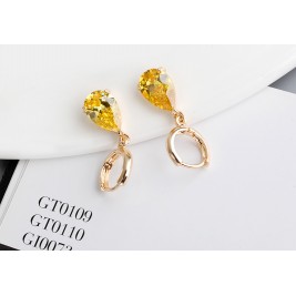 earrings teardrops gold citrine