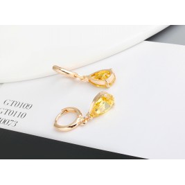 earrings teardrops gold citrine