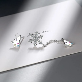 earrings snowflakes silver
