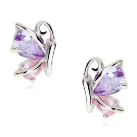 earrings pink butterflies