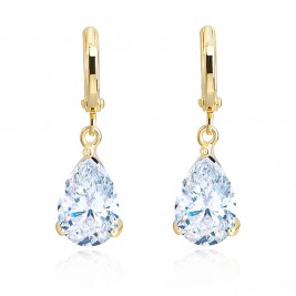 earrings teardrops gold crystal