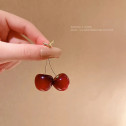 earrings cherry red cz