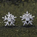 earrings snowflakes silver
