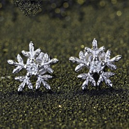 earrings snowflakes silver