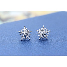 earrings snowflakes silver