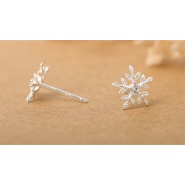 earrings snowflakes silver