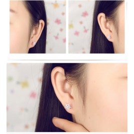 earrings snowflakes silver