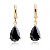 earrings teardrops gold jet