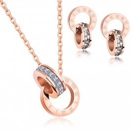 set gold ring crystal