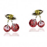 earrings cherry red cz