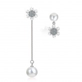earrings snowflakes silver