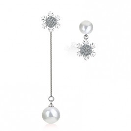 earrings snowflakes silver