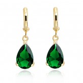 earrings teardrops gold emerald
