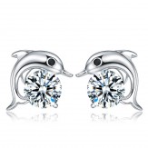 earrings dolphins crystal