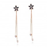 earrings black flowers