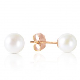 Earrings simple white pearl white gold