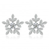 earrings snowflakes silver