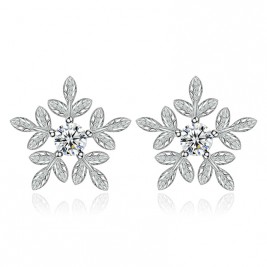 earrings snowflakes silver