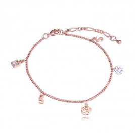 bracelet roses silver