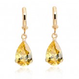 earrings teardrops gold citrine
