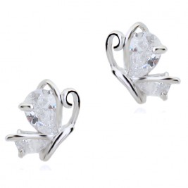 earrings butterflies crystal
