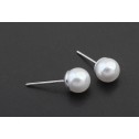 Earrings simple white pearl white gold