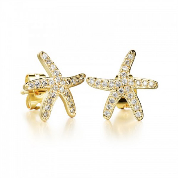 earrings starfish gold Jewelries Crystalline Azuria