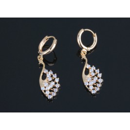 earrings peahens gold