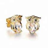 earrings owls gold
