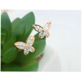 earrings butterflies gold crystal