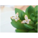 earrings butterflies gold crystal