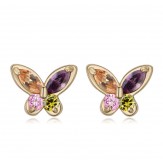 earrings butterflies gold multi