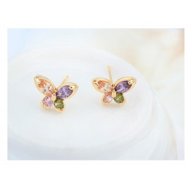 earrings butterflies gold multi