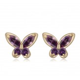 earrings butterflies gold purple