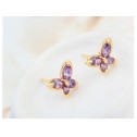 earrings butterflies gold purple