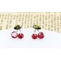 earrings cherry red cz