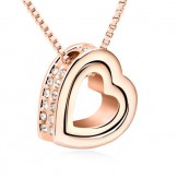 necklace clear golden heart
