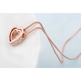 necklace clear golden heart