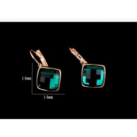 earrings lucy emerald gold