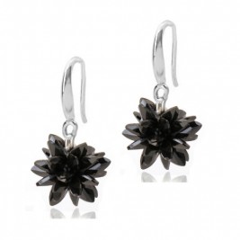 earrings ice flowers black