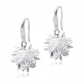earrings ice flowers white