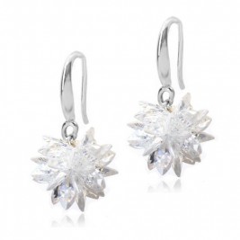 earrings ice flowers white