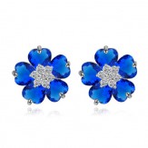 earrings flowers sapphire
