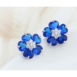 earrings flowers sapphire
