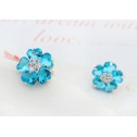 earrings flowers aqua