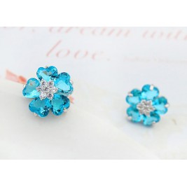 earrings flowers aqua